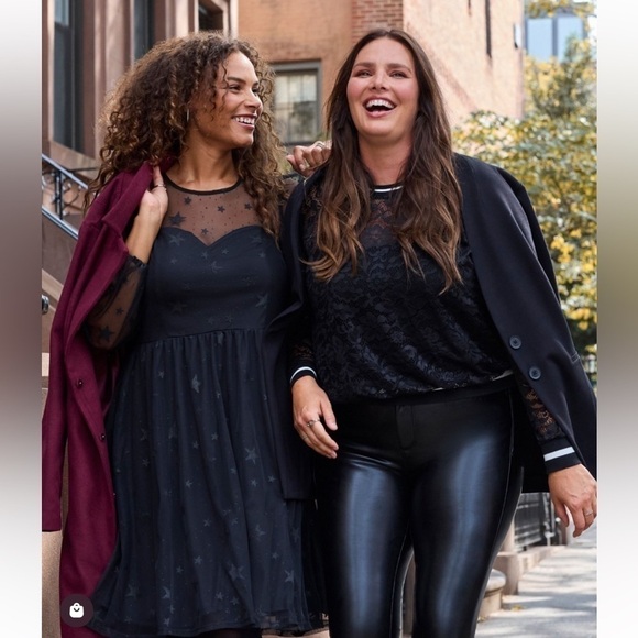 Torrid 4 AT THE KNEE STAR MESH SKATER DRESS - Picture 5 of 12